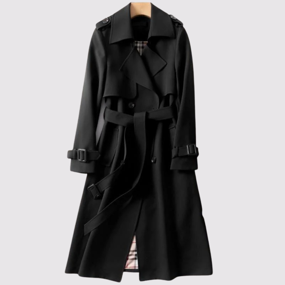 Kerensa Elegant Longline Belted Trench Coat - image 6
