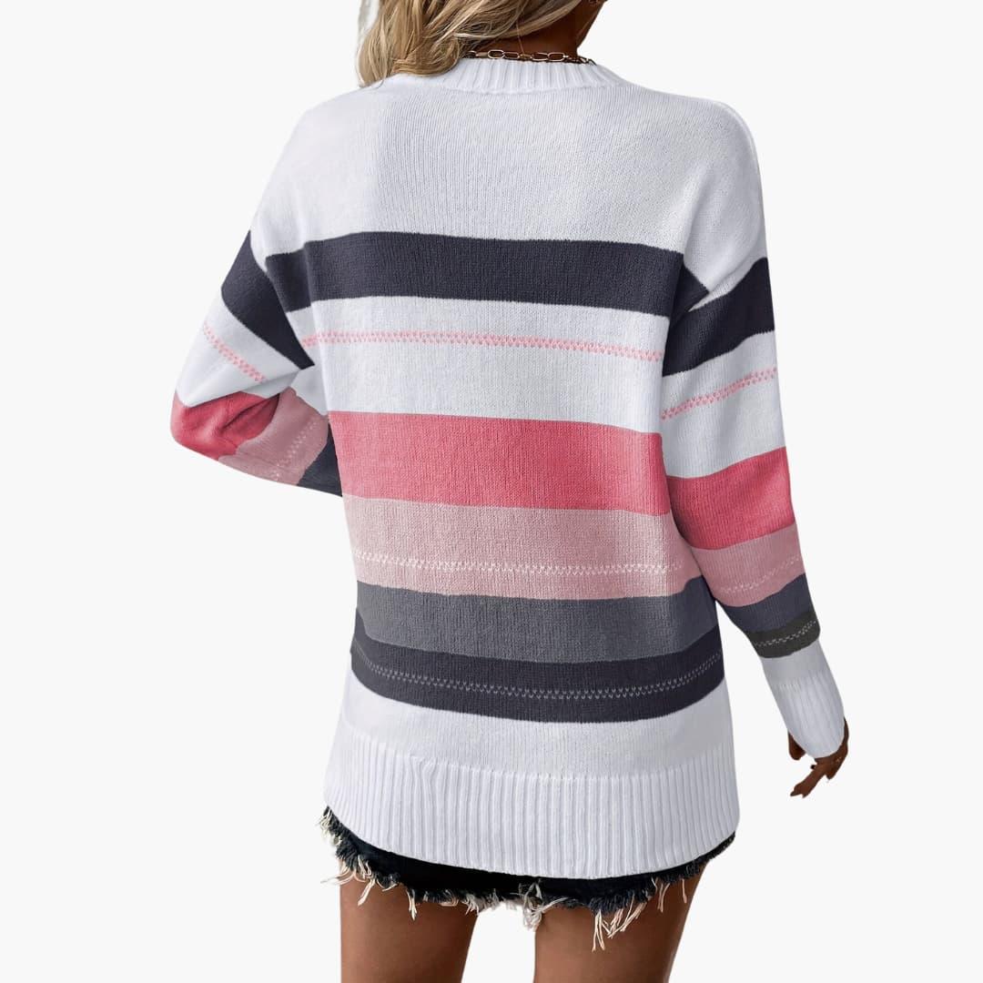 Bethan oversized striped crew neck jumper – image 3