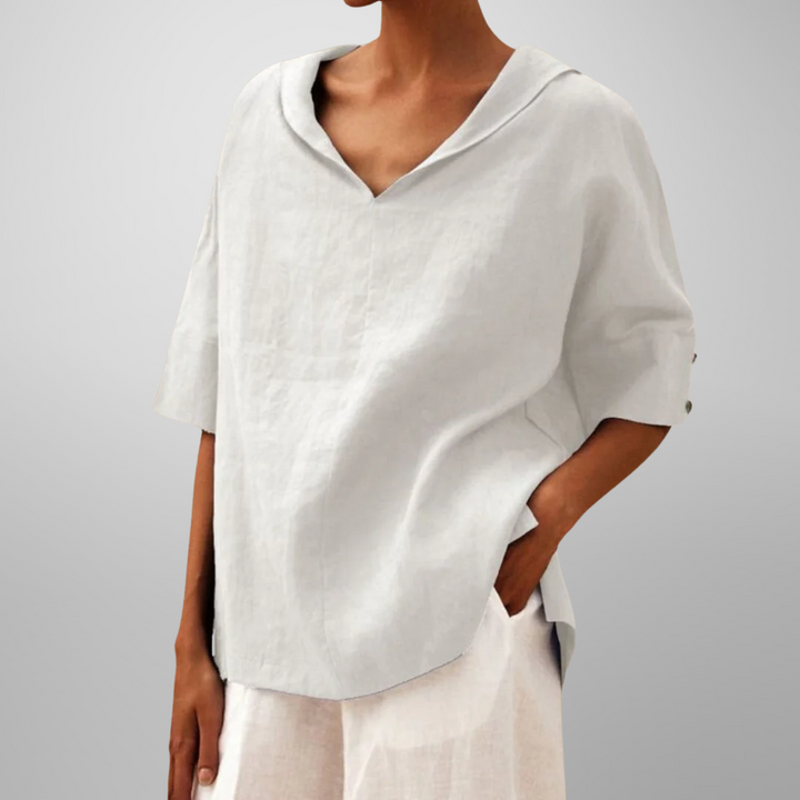 Estella relaxed cotton linen blouse – image 6