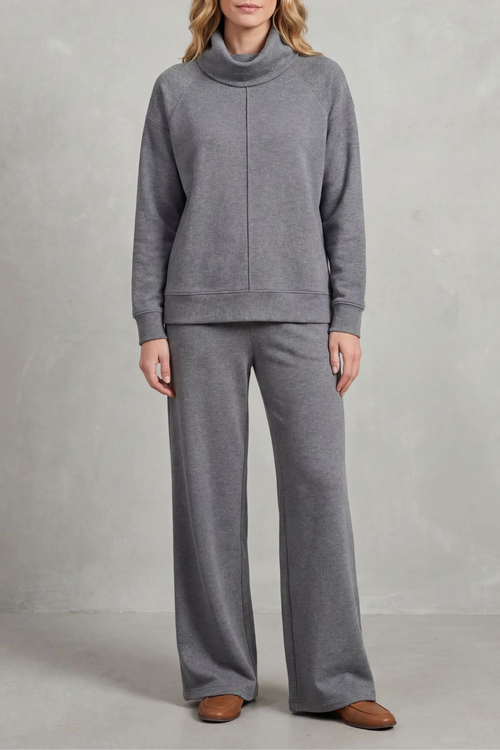 Nicolette draped roll neck and wide leg trouser set – image 7