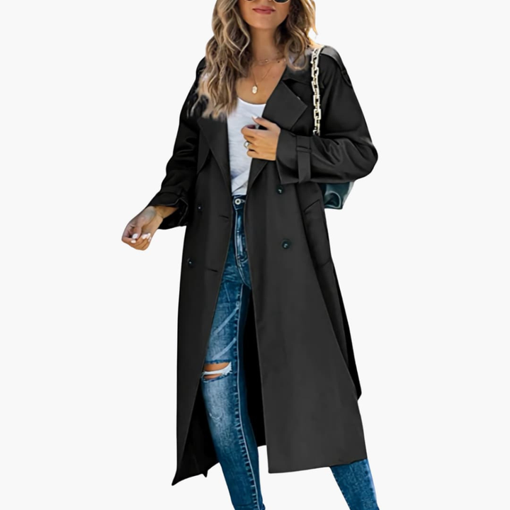Maisie Elegant Classic Trench Coat with Button Placket - image 7