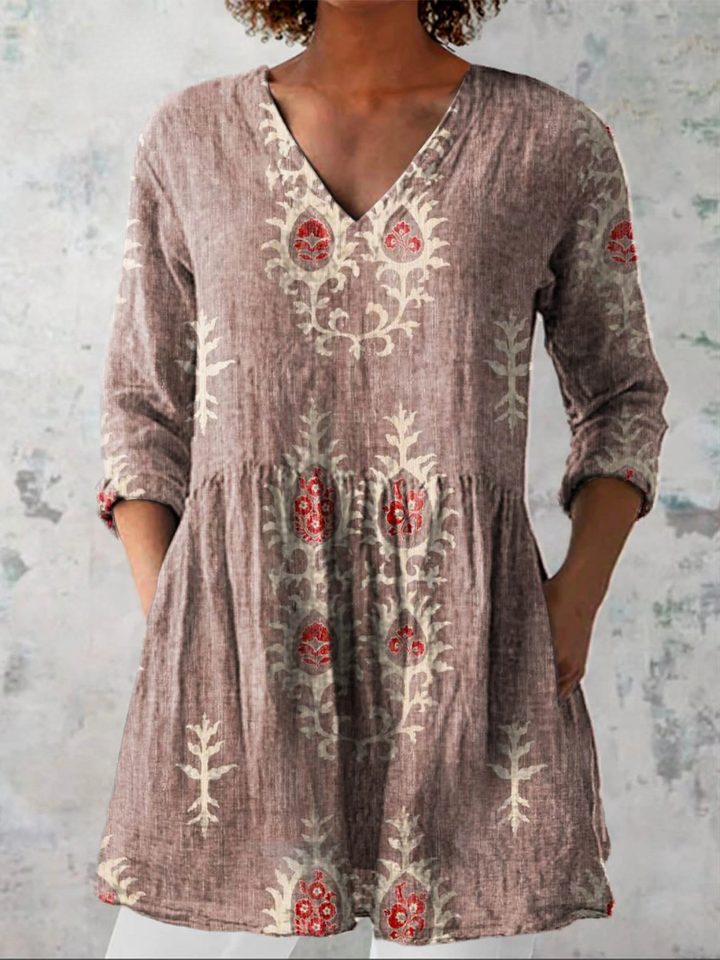 Celestia longline V neck blouse – image 6