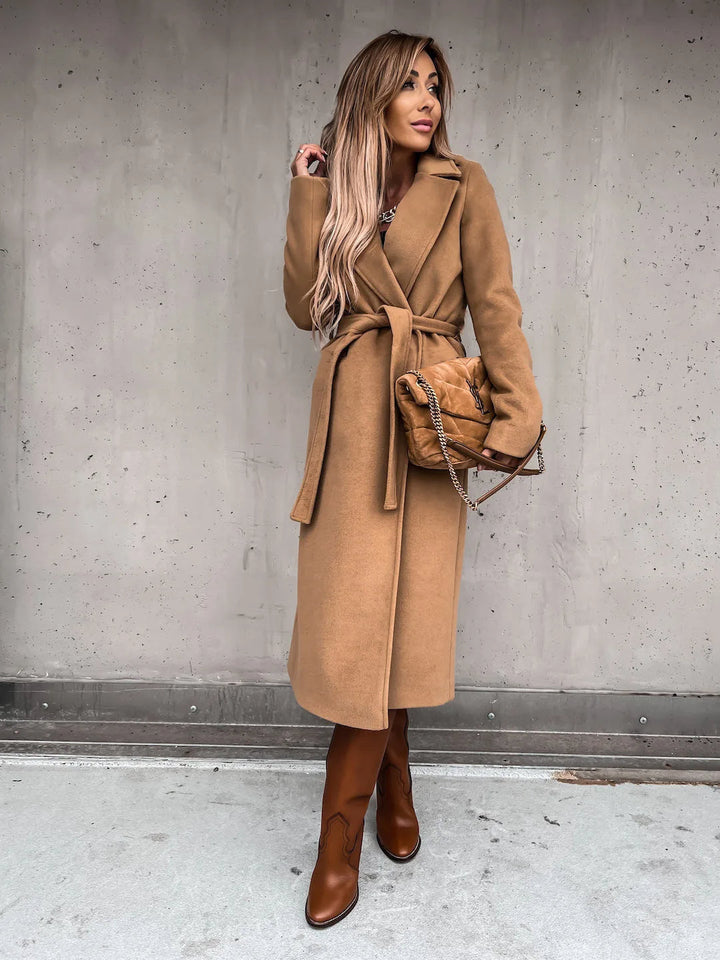 Albane belted wrap coat with notch lapels – image 6