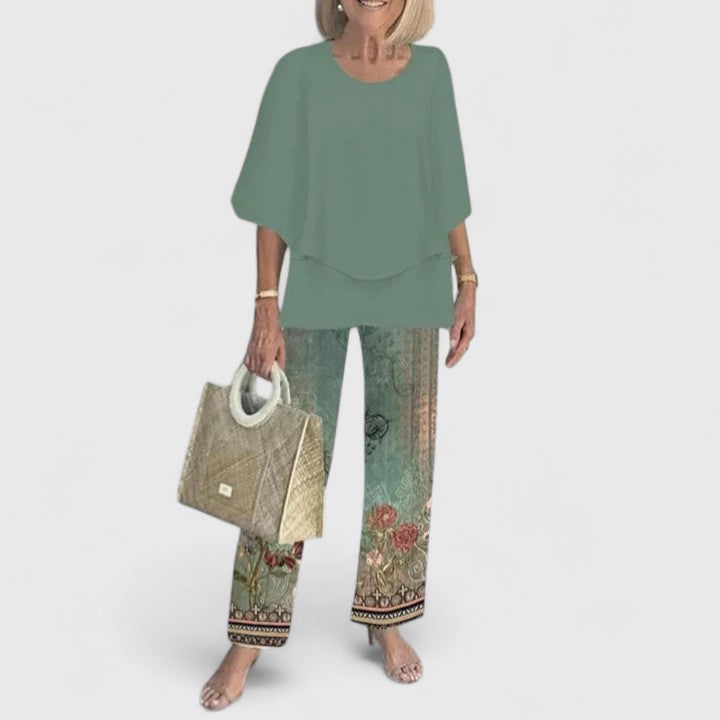 Angela printed two piece set with relaxed trousers – image 5