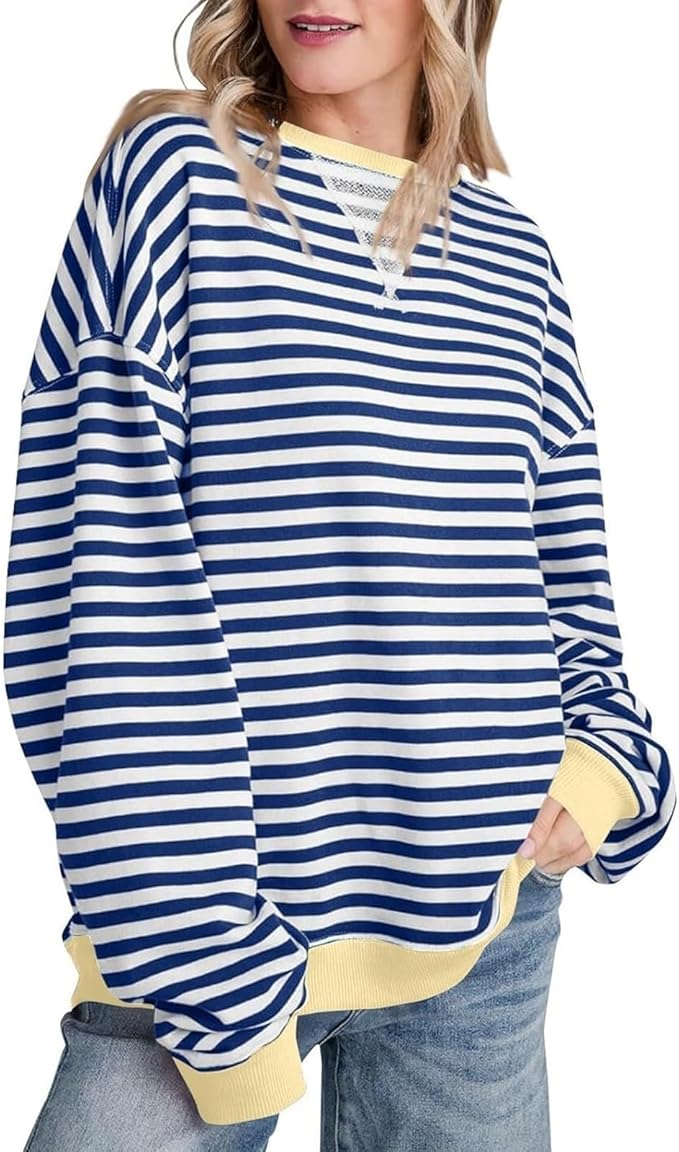 Donatella cosy oversized striped jumper – image 16
