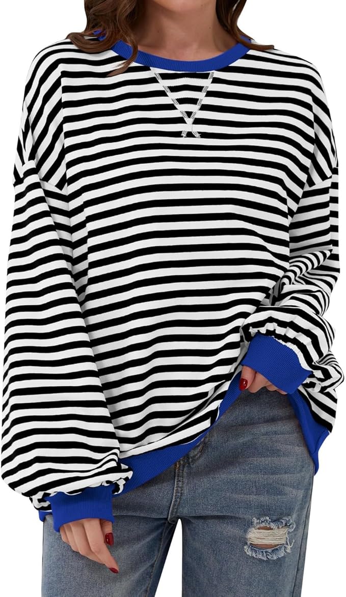 Donatella cosy oversized striped jumper – image 18