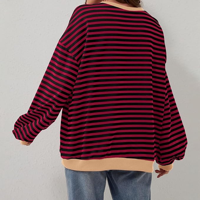Donatella cosy oversized striped jumper – image 3
