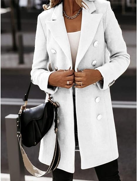 Gina double breasted pea coat with lapels – image 13