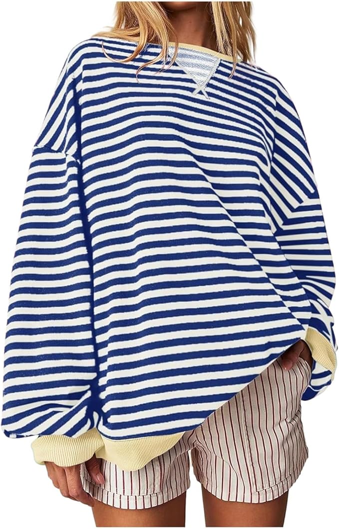 Donatella cosy oversized striped jumper – image 8