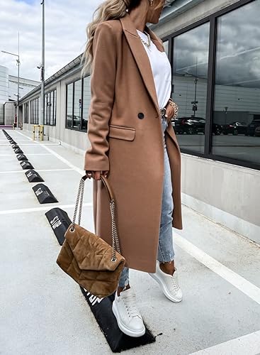 Ailsa double breasted long coat with flap pockets – image 14