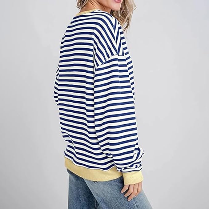 Donatella cosy oversized striped jumper – image 5
