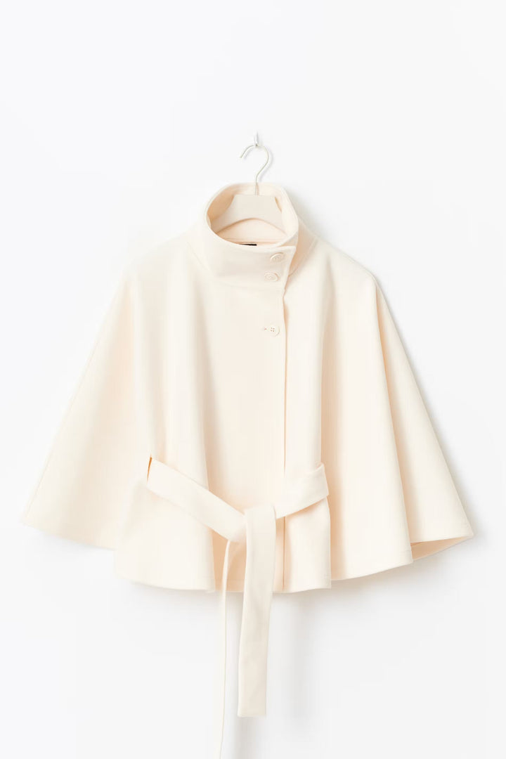 Aslaug belted cape coat with button front – image 9