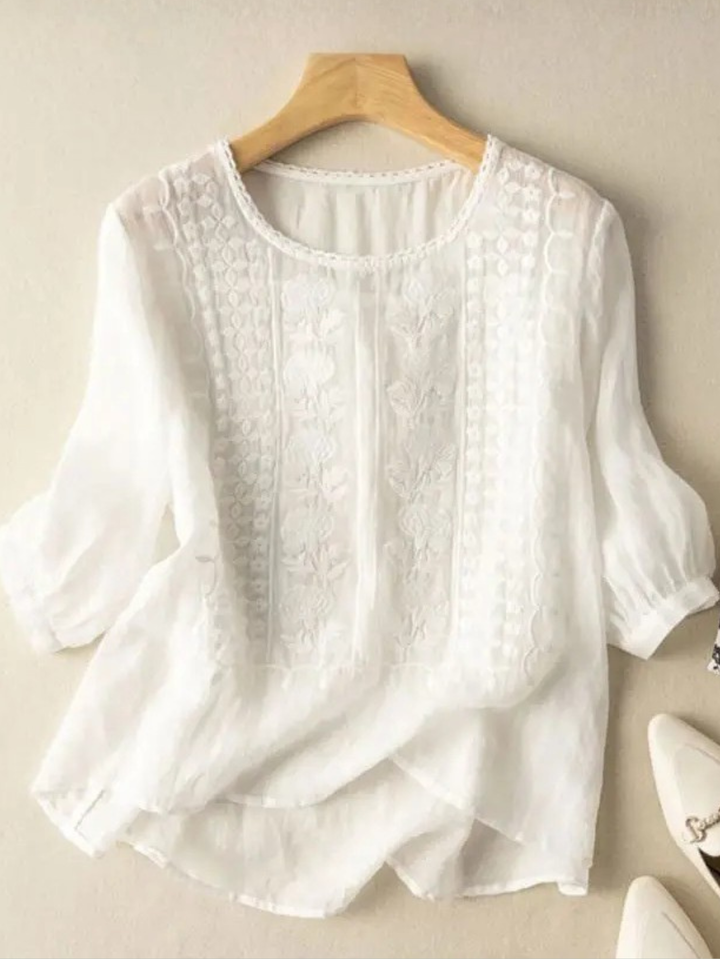 Perpetua | Elegant Embroidered Relaxed Blouse