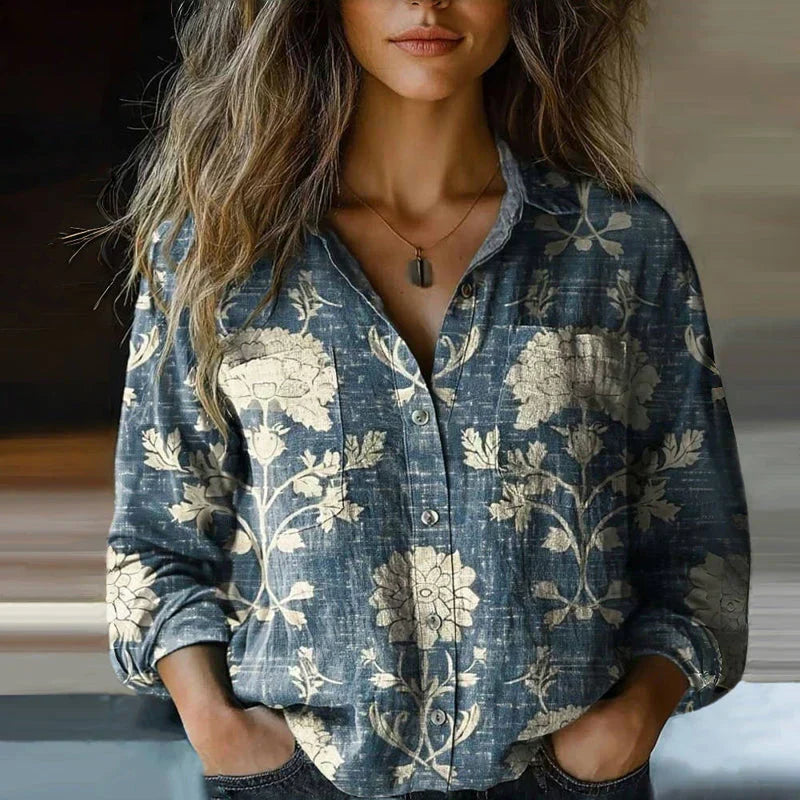 Bramble | Elegant Printed Long Sleeve Blouse