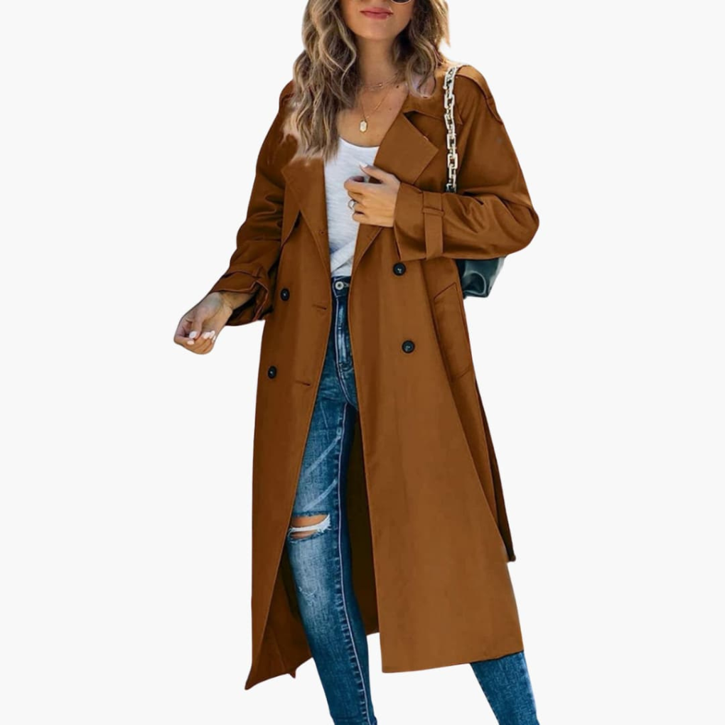 Maisie Elegant Classic Trench Coat with Button Placket - image 6