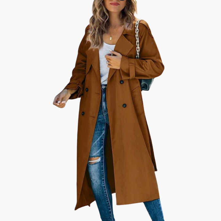Maisie Elegant Classic Trench Coat with Button Placket - image 6