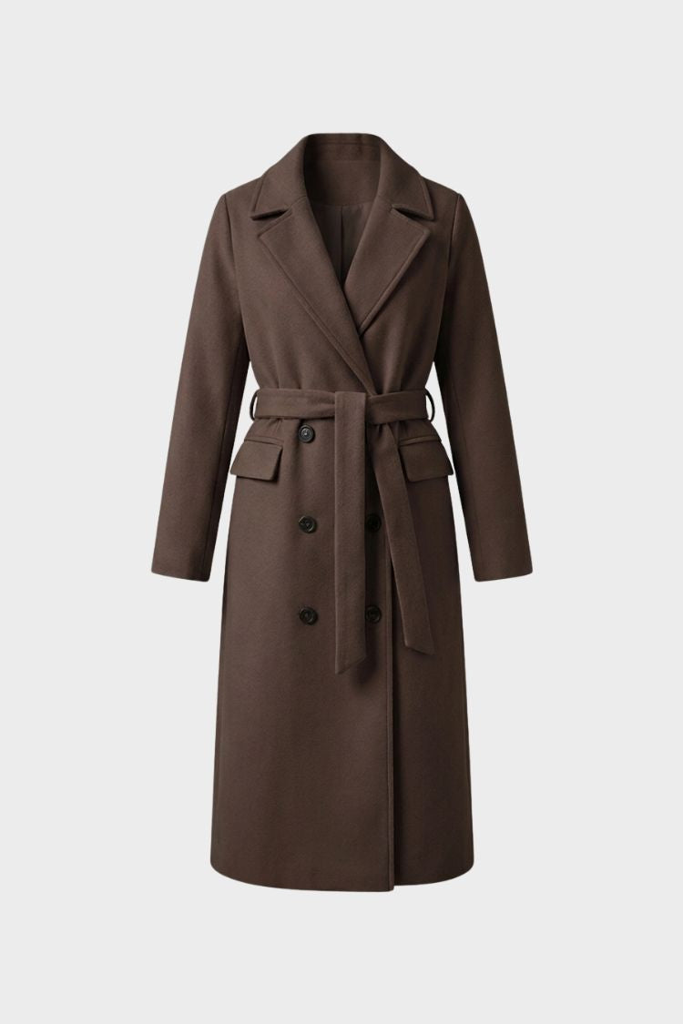 Blanchette notched collar belted long coat – image 6