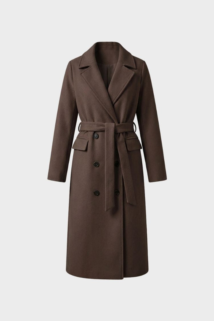 Blanchette notched collar belted long coat – image 6
