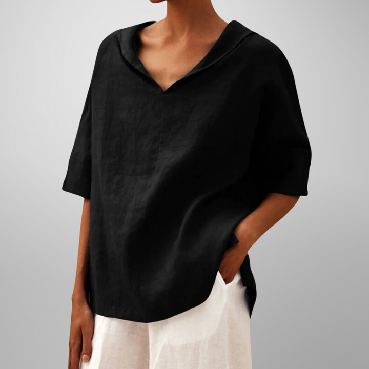 Estella relaxed cotton linen blouse – image 7