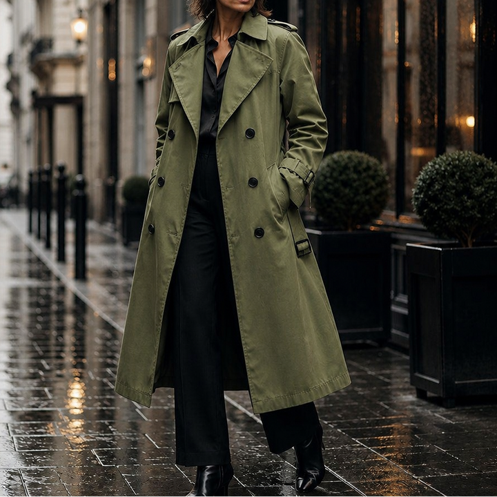 Lettice long double breasted trench coat – image 14
