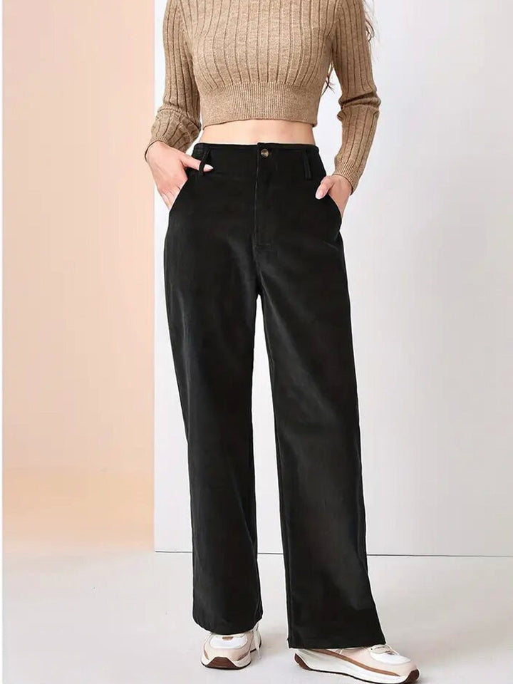 Clemmie high waisted corduroy wide leg trousers – image 5