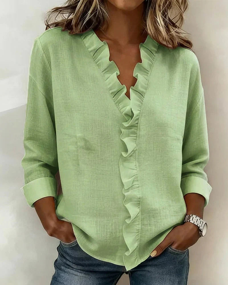 Sorrel ruffle v neck blouse – image 4