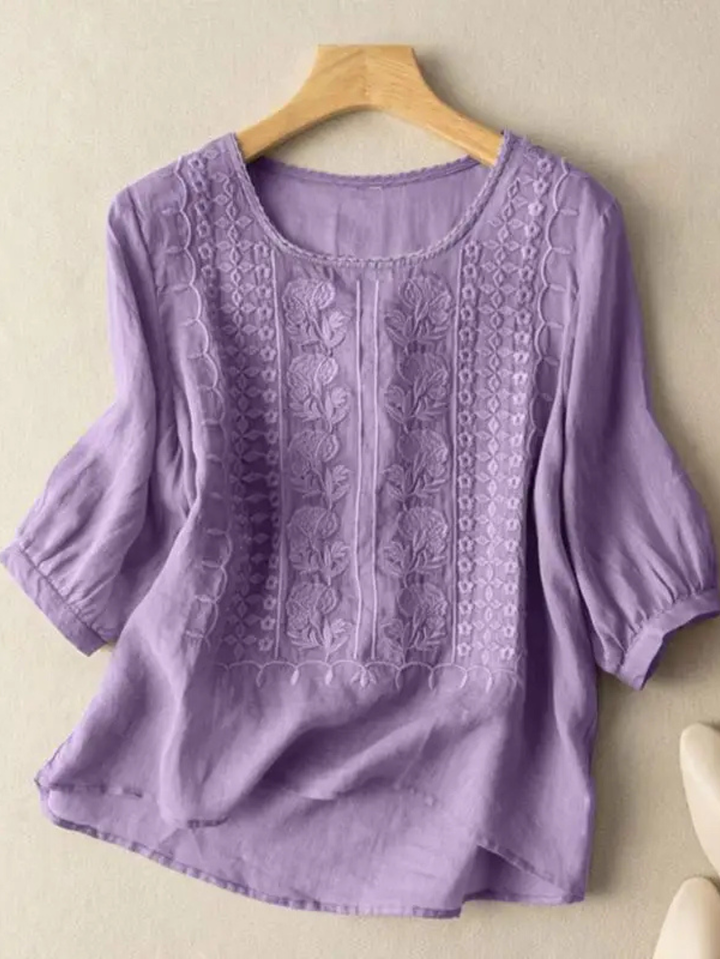 Perpetua | Elegant Embroidered Relaxed Blouse