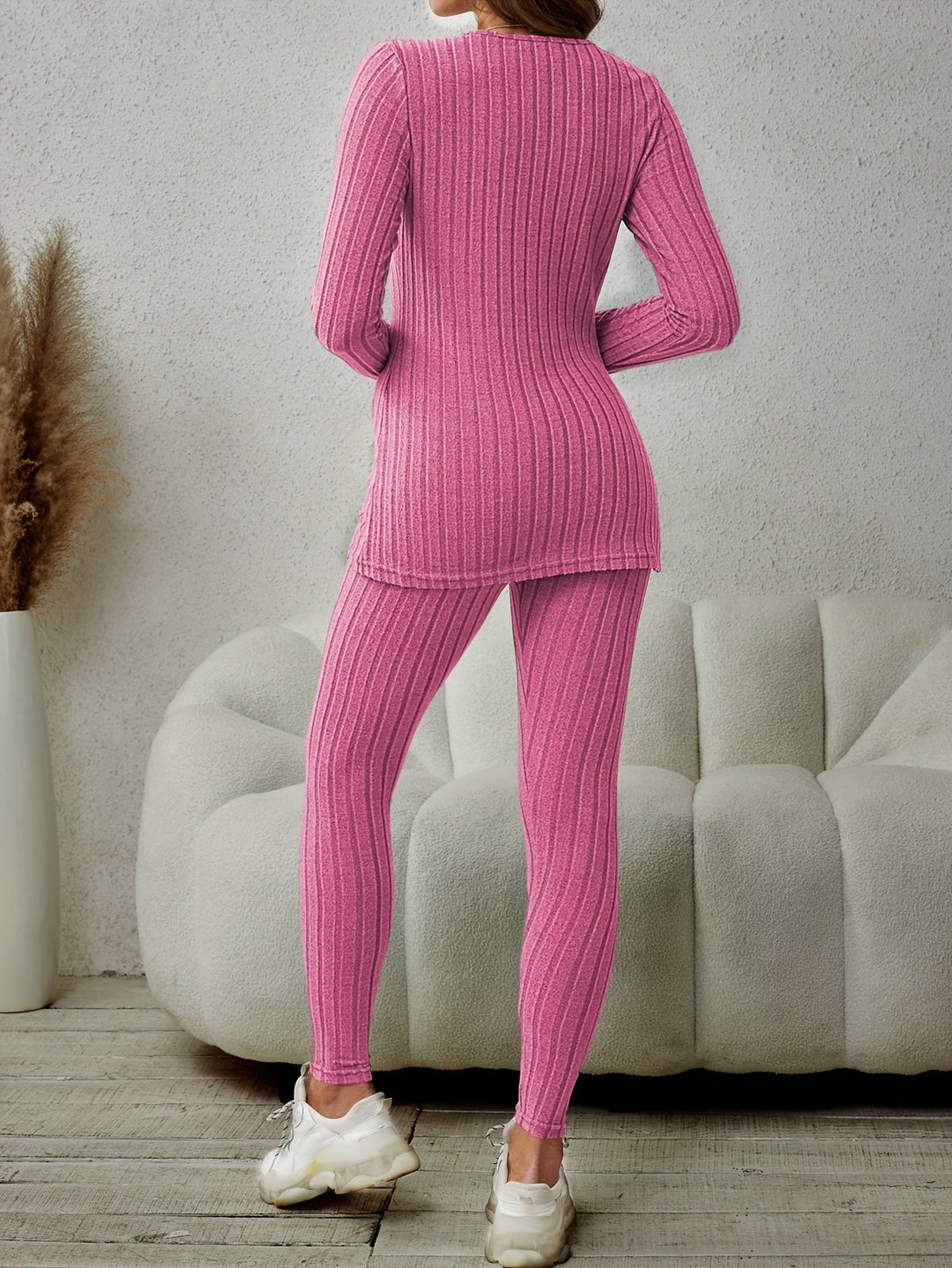 Caprice soft fine rib two piece lounge set – image 16