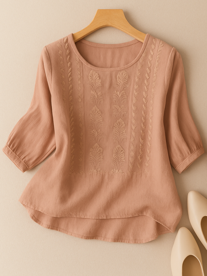 Perpetua | Elegant Embroidered Relaxed Blouse