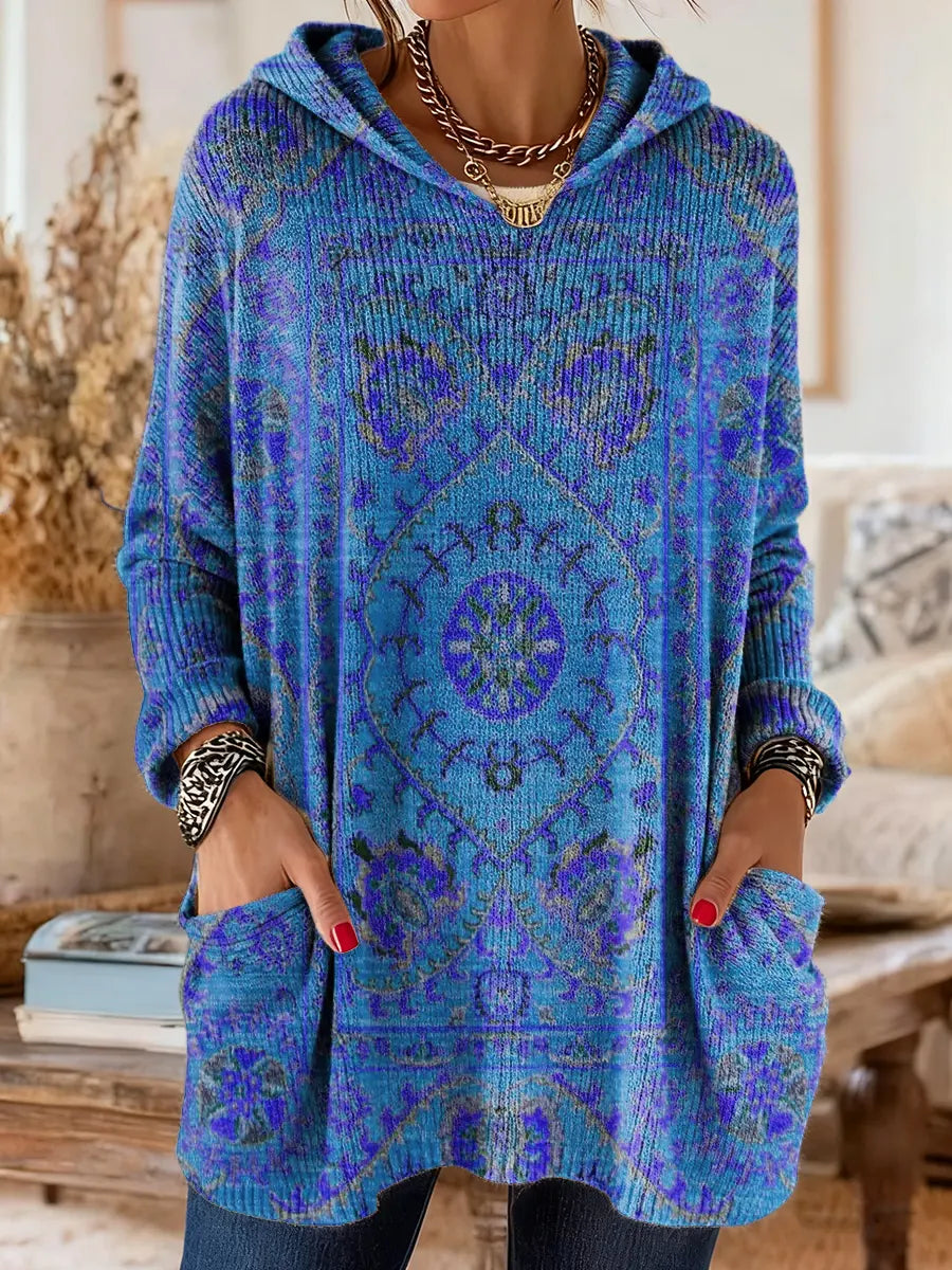 Elise hooded boho print knit tunic jumper – image 9