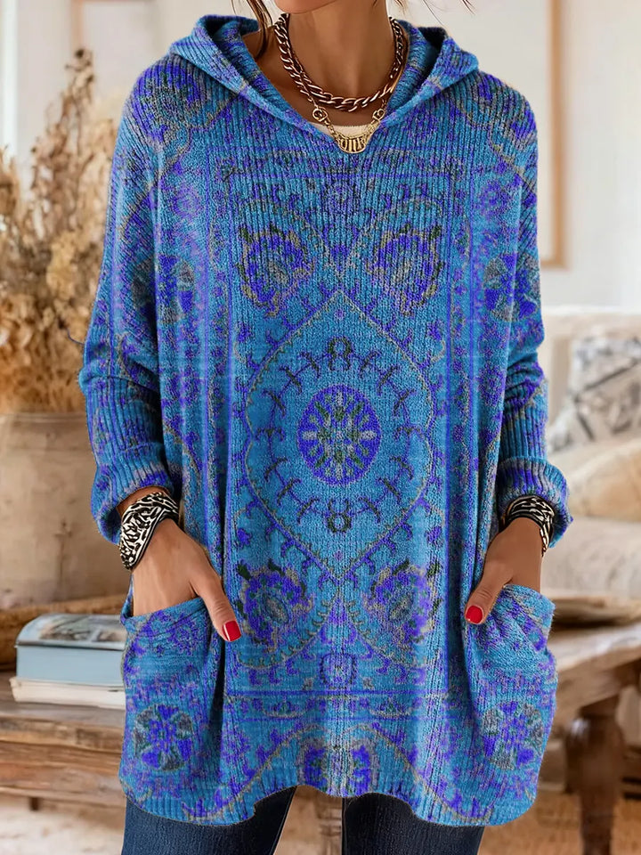 Elise hooded boho print knit tunic jumper – image 9