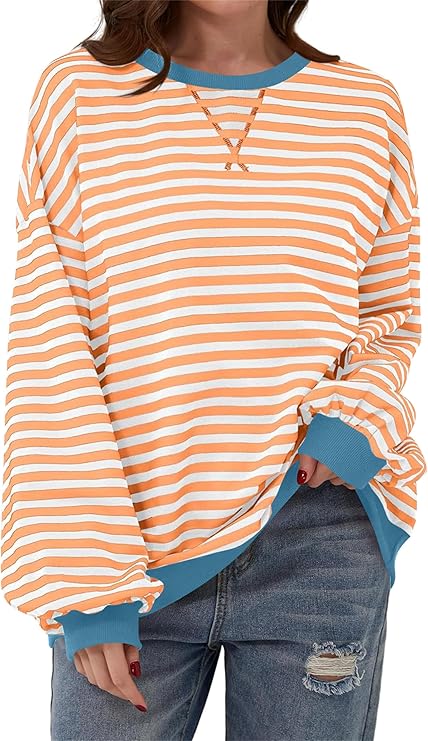 Donatella cosy oversized striped jumper – image 19