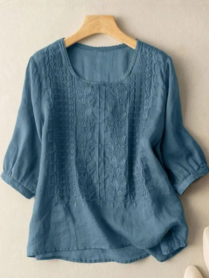 Perpetua | Elegant Embroidered Relaxed Blouse
