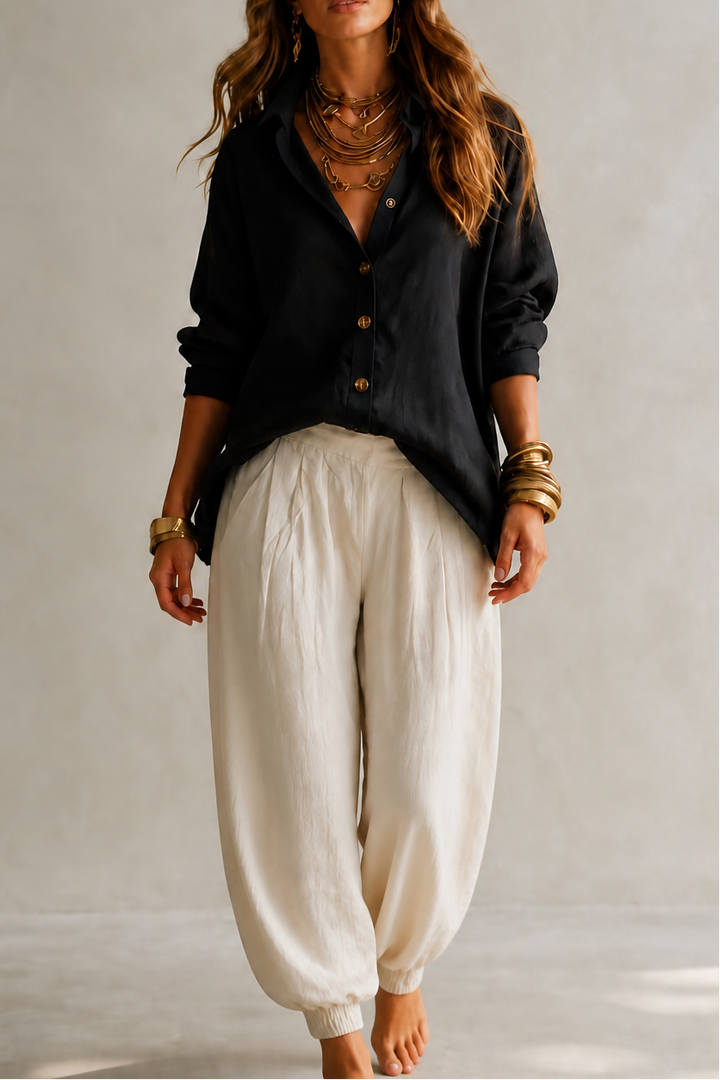 Valerie relaxed shirt and wide leg trousers set – image 11