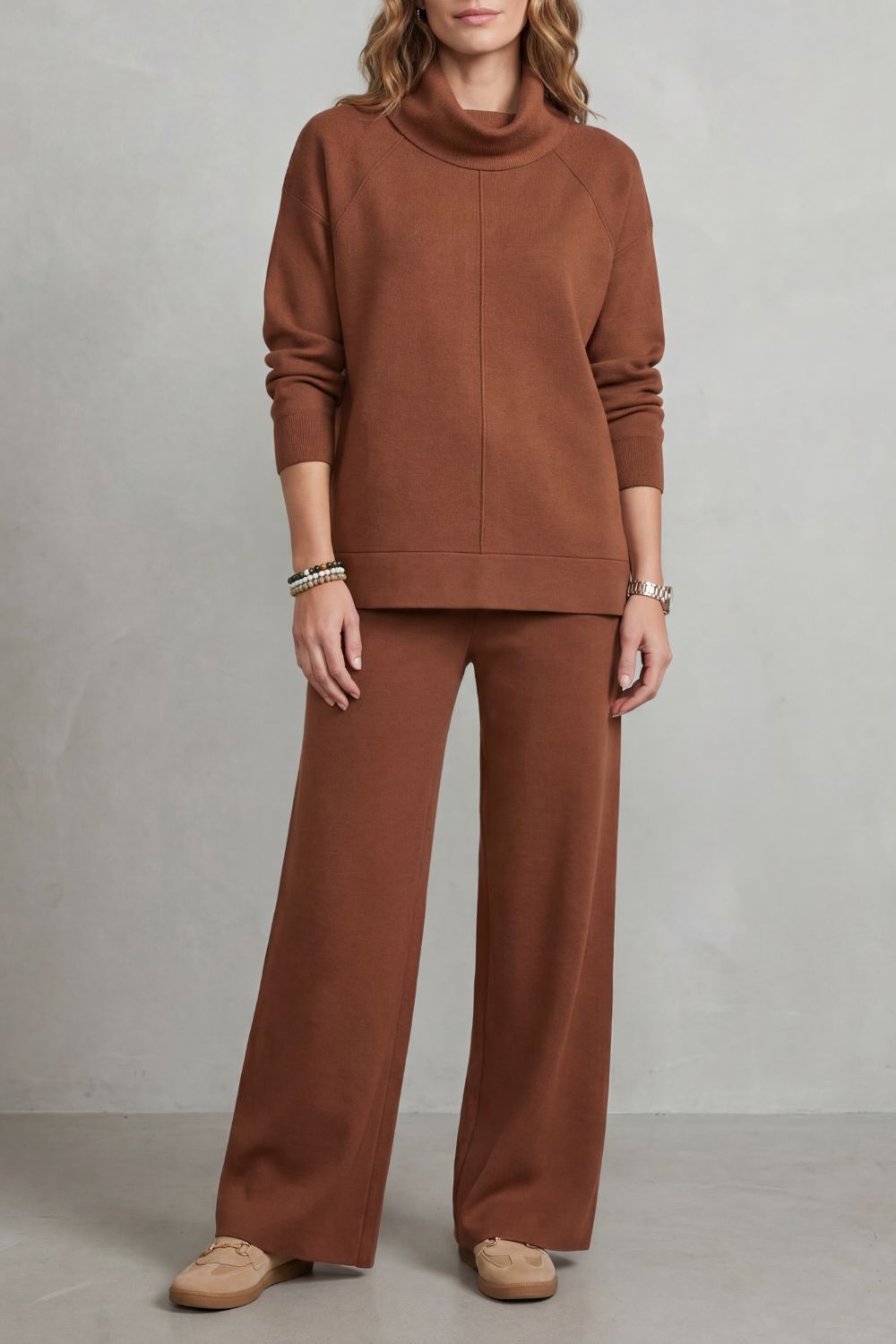 Nicolette draped roll neck and wide leg trouser set – image 9