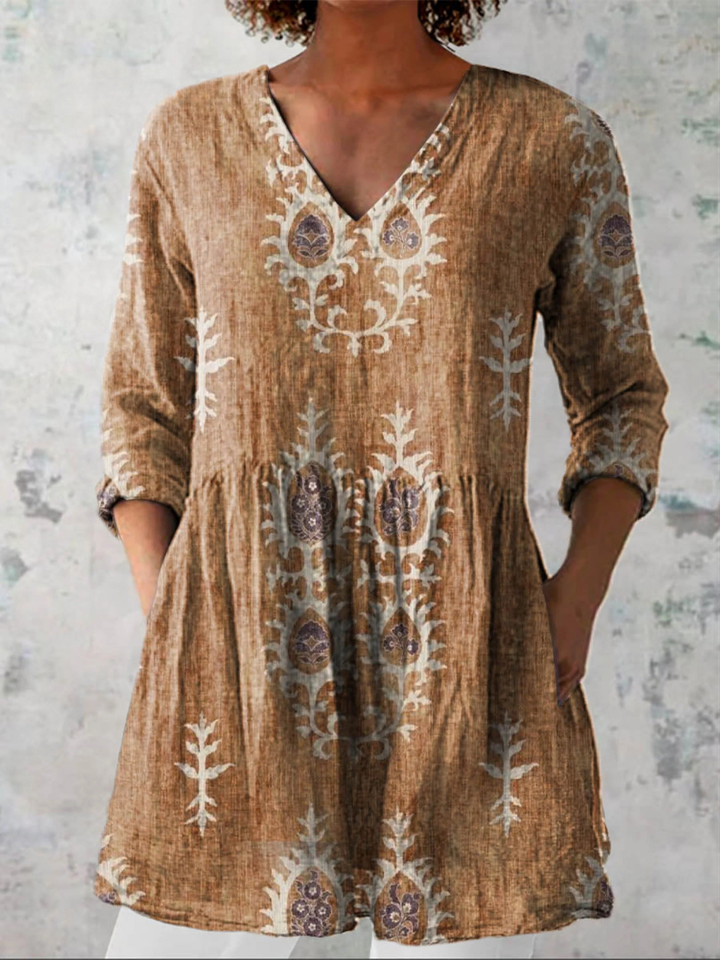 Celestia longline V neck blouse – image 5
