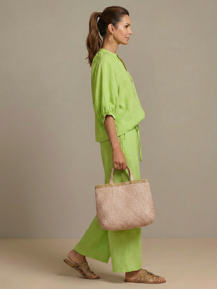 Gaelle zip front top and wide leg trouser set – image 8