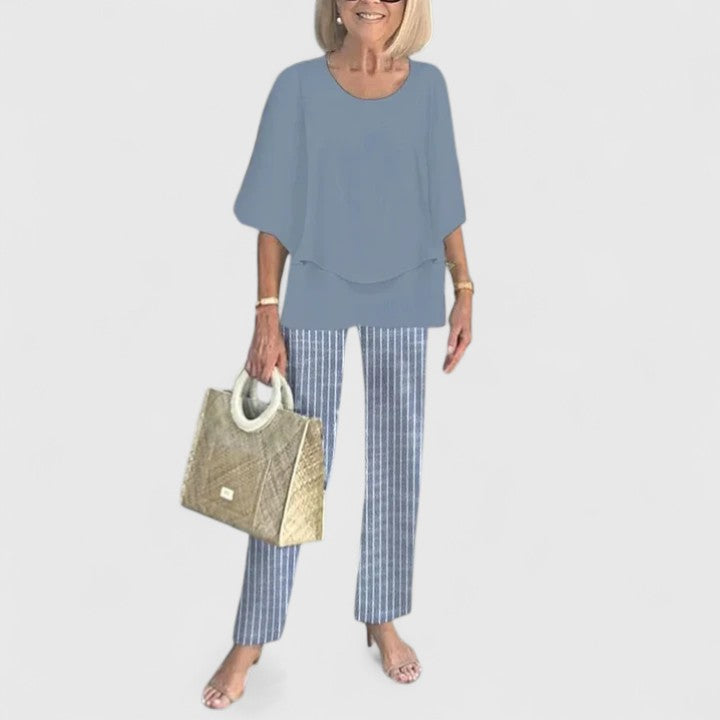 Angela printed two piece set with relaxed trousers – image 3