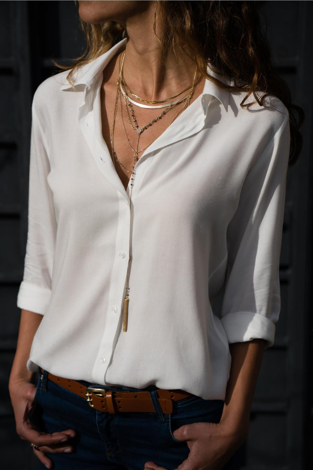 Eugenie Elegant Chiffon Blouse with Roll Up Sleeves - image 10