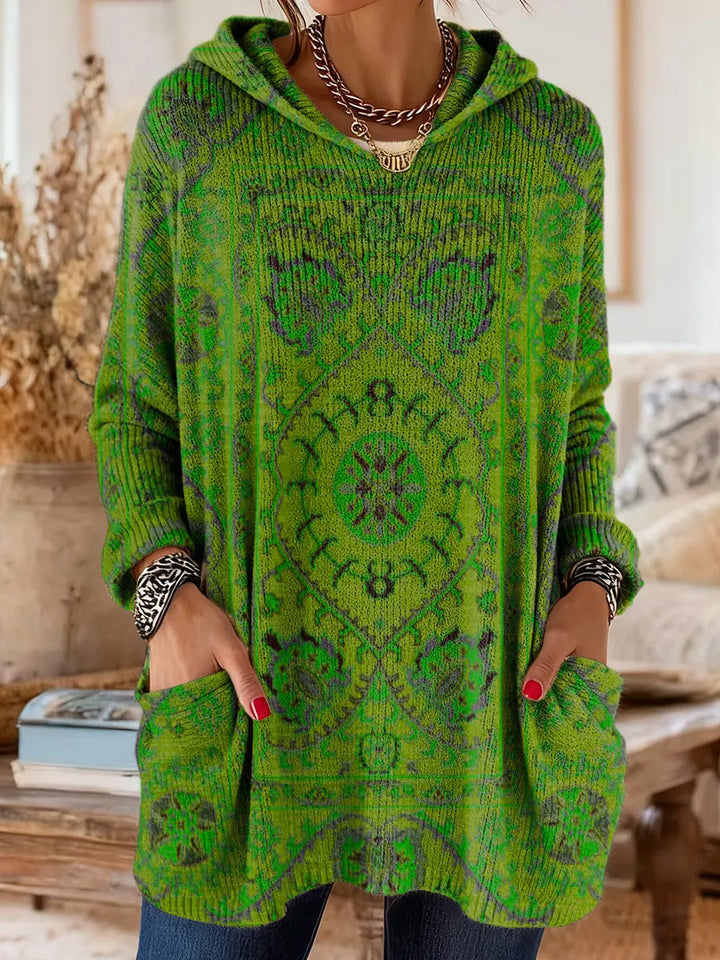 Elise hooded boho print knit tunic jumper – image 5
