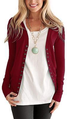 Stine fine knit cardigan with metal buttons – image 6