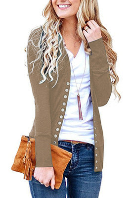 Stine fine knit cardigan with metal buttons – image 13