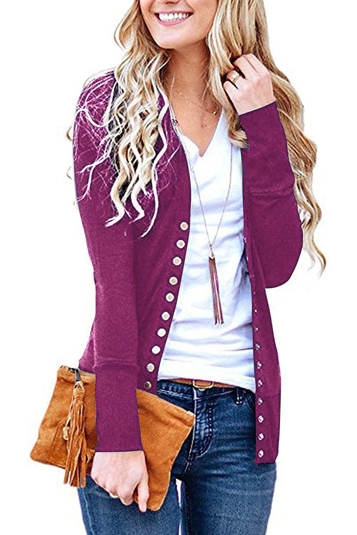 Stine fine knit cardigan with metal buttons – image 9
