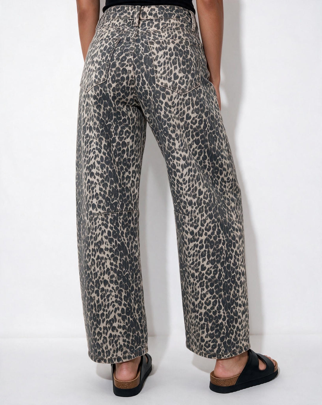 Meredith | Elegant Leopard Print Wide Leg Trousers