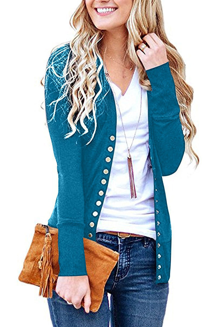 Stine fine knit cardigan with metal buttons – image 7