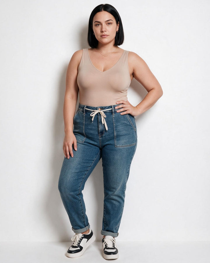 Harriet | Elegant Drawstring Tapered Jeans