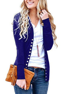 Stine fine knit cardigan with metal buttons – image 8