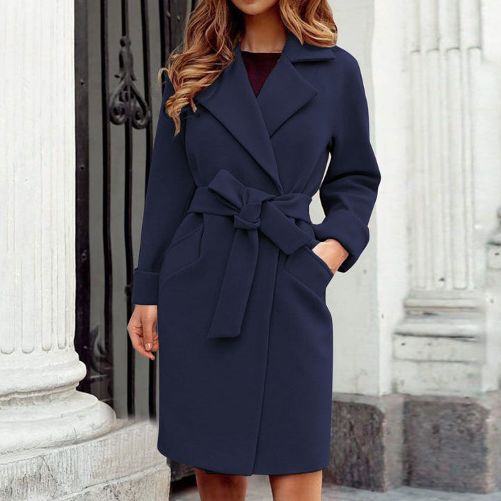 Juniper belted wrap coat with bow tie waist