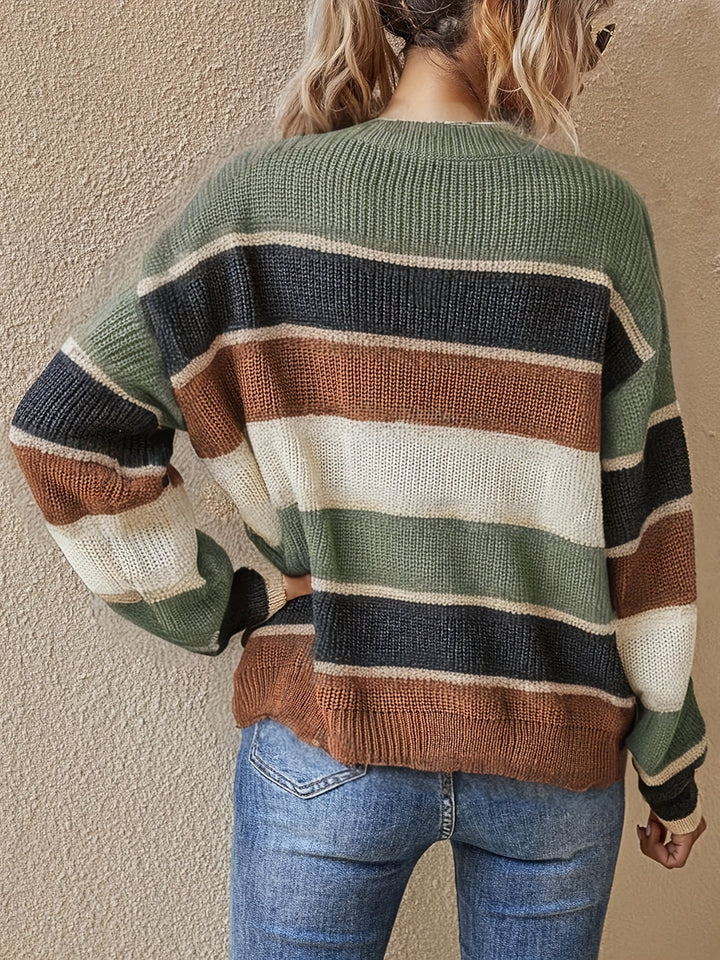 Marcelline chunky colour block striped jumper – image 5