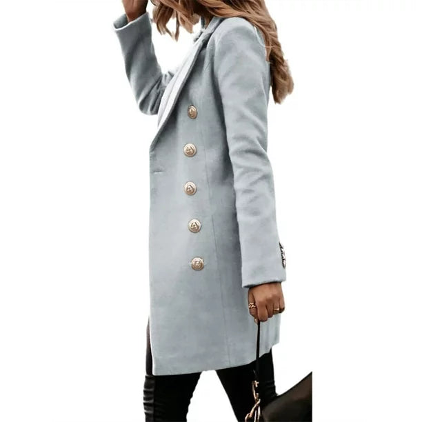 Gina double breasted pea coat with lapels – image 7